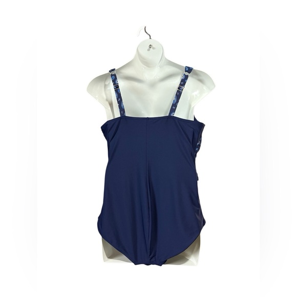NWOT, Lands' End, One-Piece Swimsuit, Plus Size 22W, Navy, White ☀️ - Picture 8 of 12